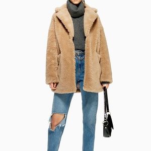 Topshop Borg Coat (UK 8-  US 4)